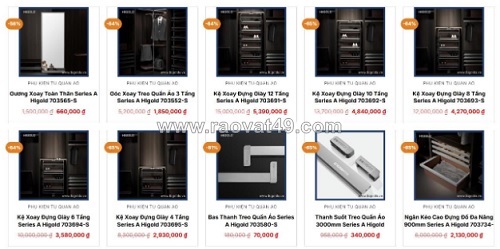 Phụ kiện tủ áo higold - thiết kế hiện đại, chất lượng cao cấp và công năng vượt trội