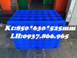 Sọt ship hàng, thùng nhựa có 8 bánh xe, sọt công nghiệp, giá sọt có bánh xe