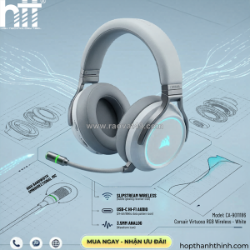 Tai nghe không dây corsair virtuoso rgb white 7.1 surround (ca-90116-ap)