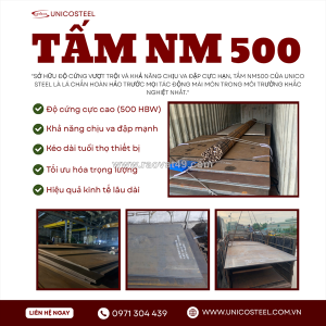 Tấm nm500 unico cập cảng: lá chắn thép cho cơ khí hạng nặng – giải pháp chịu mài mòn số 1 hiện nay
