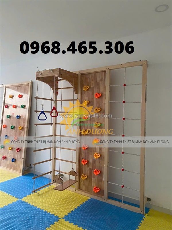 Thang leo gỗ mầm non, thang leo trẻ em giá rẻ