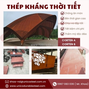 Thép kháng thời tiết unico (corten steel): giải pháp độc đáo cho kiến trúc và công trình vĩnh cửu