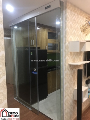 Thi công cửa kính cường lực cho cửa hàng tại ô chợ dừa