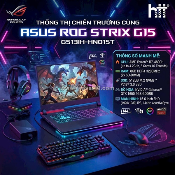 Thống trị mọi chiến trường cùng asus rog strix g15 g513ih-hn015t!
