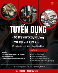 Thuận phong tuyển dụng kỹ sư xây dựng và cơ khí