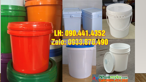 Thùng đựng sơn 10 lít nhựa pp, thùng sơn 12 lít màu sắc đa dạng
