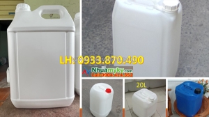 Thùng nhựa 20 lít đựng phi kim, can 25 lít đựng axit hỗn hợp, can nhựa 30 lít đựng chất kết tủa
