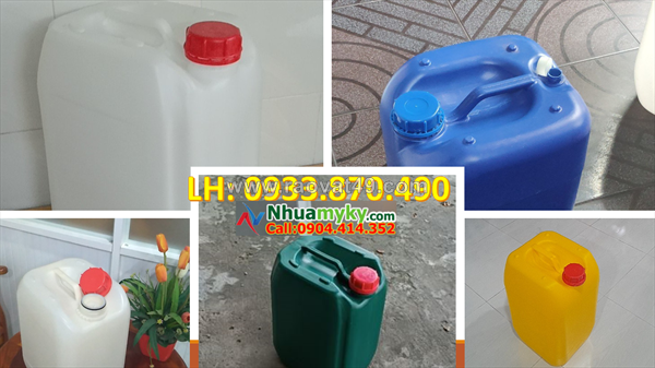 Thùng nhựa 20 lít đựng phi kim, can 25 lít đựng axit hỗn hợp, can nhựa 30 lít đựng chất kết tủa