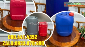 Thùng nhựa 25 lít xuất khẩu xăng, can nhựa 30 lít vuông đựng dung dịch đa năng