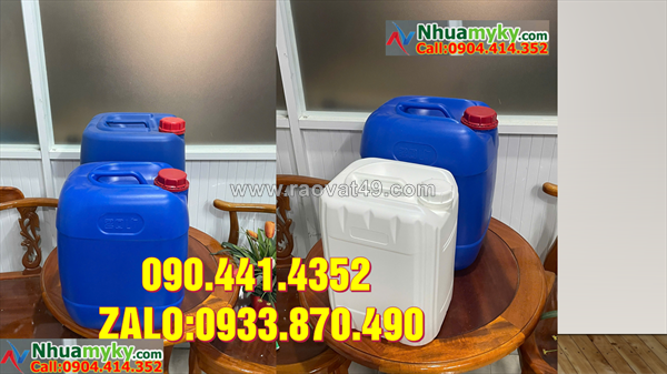 Thùng nhựa 25 lít xuất khẩu xăng, can nhựa 30 lít vuông đựng dung dịch đa năng