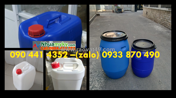 Thùng phuy nhựa 30 lít xanh đựng thực phẩm, can nhựa 30 lít đựng hóa chất nóng/ sôi