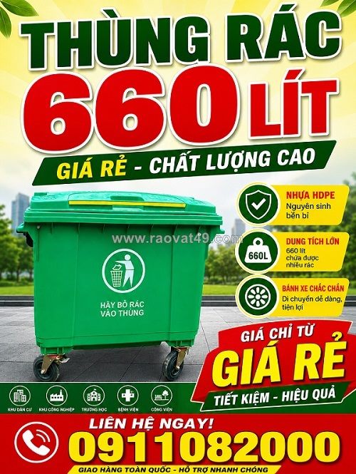 Thùng rác nhựa giá rẻ–bền đẹp–giao nhanh- lh 0911082000