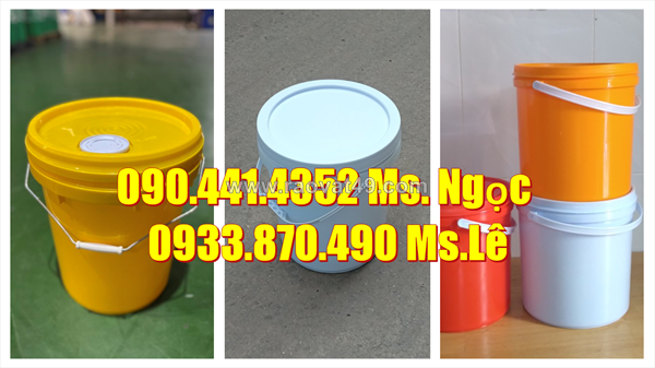Thùng sơn 5 lít, bán vỏ thùng đựng sơn 6 lít, xô nhựa 10 lít, thùng đựng sơn trơn 12 lít