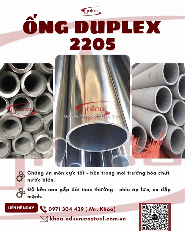 Tối ưu chi phí vận hành và bảo trì với dòng ống duplex 2205 đặc chủng tại unico steel