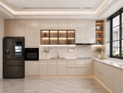 Tủ bếp acrylic là gì? ưu nhược điểm, báo giá & mẫu đẹp hiện đại
