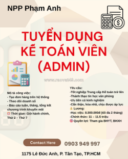 Tuyển kế toán viên tân tạo