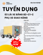 Tuyển lái xe bằng b2-c1-c phụ xe giao hàng sóc sơn