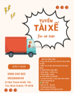 Tuyển tài xế xe tải giao hàng trái cây bình chánh