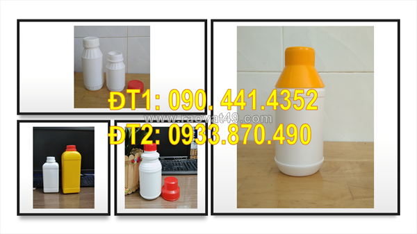 Vỏ chai nhựa 500ml đựng hóa chất, chai nhựa 250ml đựng chất tẩy trắng