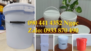 Vỏ thùng đựng sơn 1 lít ( 400gr), xô nhựa 4 lít tròn, vỏ thùng sơn 5 lít tròn quai nhựa