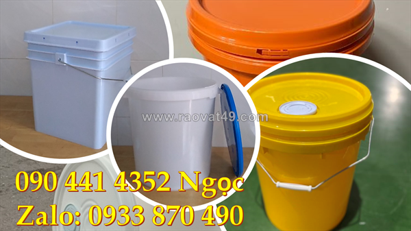 Vỏ thùng đựng sơn 1 lít ( 400gr), xô nhựa 4 lít tròn, vỏ thùng sơn 5 lít tròn quai nhựa