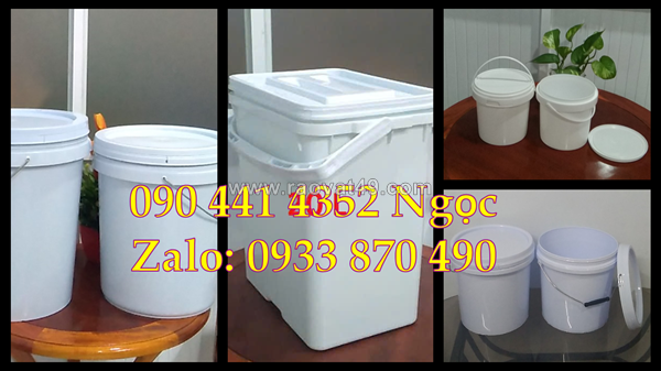 Vỏ thùng đựng sơn 5 lít, sx vỏ thùng sơn 10 lít, xô nhựa 12 lít đựng dầu mực