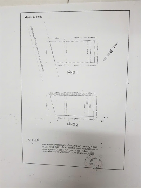 Bán nhà mặt tiền đường nguyễn phúc nguyên q3 1 trệt 1 gác suốt