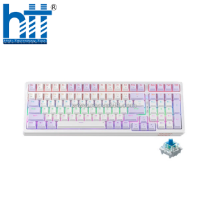 Bàn phím cơ gaming có dây newmen gm328 trắng tím, blue switch