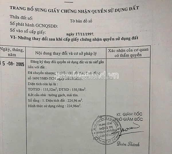 Bán siêu phẩm đất trống mặt tiền trần quý khoách, 225m2, ngang 8m, sổ hồng