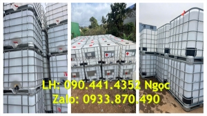 Bồn nhựa cũ 1000 lít giá rẻ, thùng nhựa 1000 lít vuông có khung thép