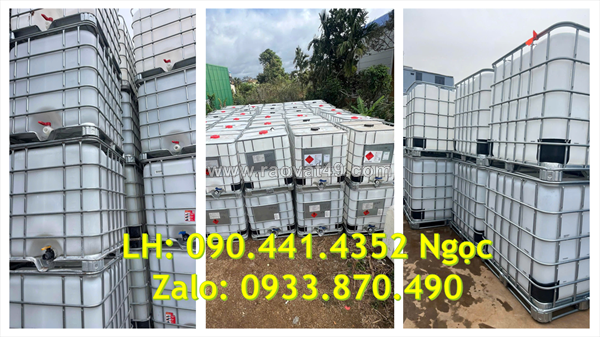 Bồn nhựa cũ 1000 lít giá rẻ, thùng nhựa 1000 lít vuông có khung thép