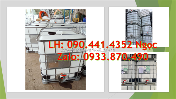 Bồn nhựa cũ 1000 lít giá rẻ, thùng nhựa 1000 lít vuông có khung thép