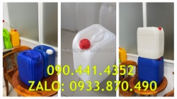 Can 20 lít đựng chất khoáng, can nhựa 25 lít vuông trắng, can 30 lít trắng đựng dầu