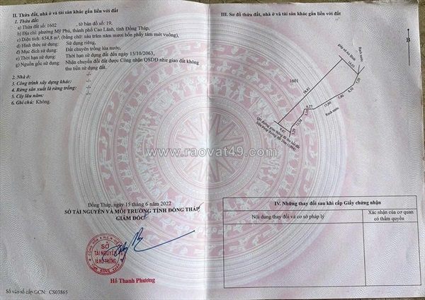 Cần bán khu đất tiềm năng mặt tiền tuyến tránh ql30 – gần chợ mỹ phú. lh:0907682333.