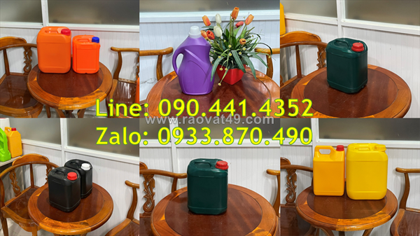 Can nhựa 1 lít đựng cồn rửa tay, bình 2 lít đựng gel, can nhựa 5 lít đựng dung dịch