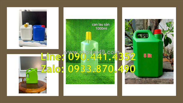 Can nhựa 2 lít đựng axit lưỡng tính, can nhựa 1 lít đựng axit trung tính