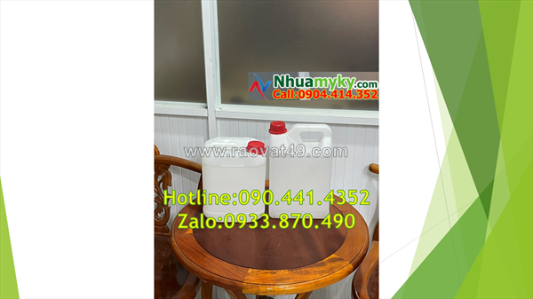 Can nhựa 2 lít màu đen, can 1 lít đựng dầu dừa, can 5 lít vuông đựng hương liệu