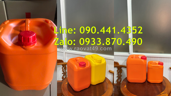 Can nhựa 22 lít trắng đựng thành phần hóa học, can nhựa 24 lít màu xanh lá vuông