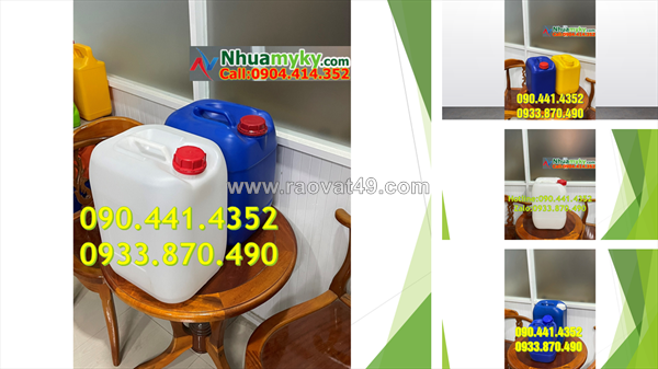 Can nhựa 24 lít vuông trong, can trắng 25 lít, can nhựa 30 lít