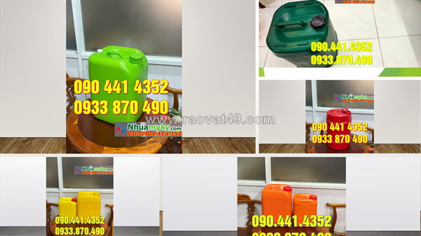 Can nhựa 24 lít vuông trong, can trắng 25 lít, can nhựa 30 lít
