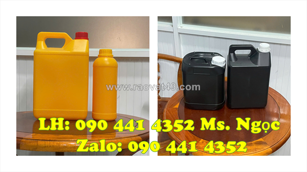 Can nhựa 5 lít nắp nhấn, can 2 lít vuông đựng thuốc bvtv, can 1 lít đựng thuốc thảo dược