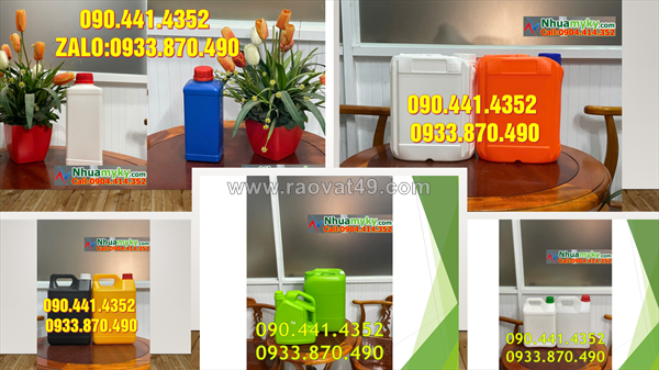 Can nhựa 5 lít nắp nhấn, can nhựa 2 lít đựng nước lau sàn