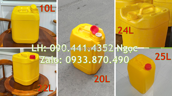 Can nhựa đựng hóa chất 25 lít, can nhựa 20 lít vuông, thùng nhựa 10 lít trắng đựng hóa chất sinh khí