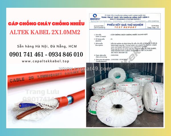 Cáp báo cháy chống cháy chống nhiễu 2x1.0 altek kabel giá tốt - sẵn hàng hà nội, đà nẵng, sài gòn