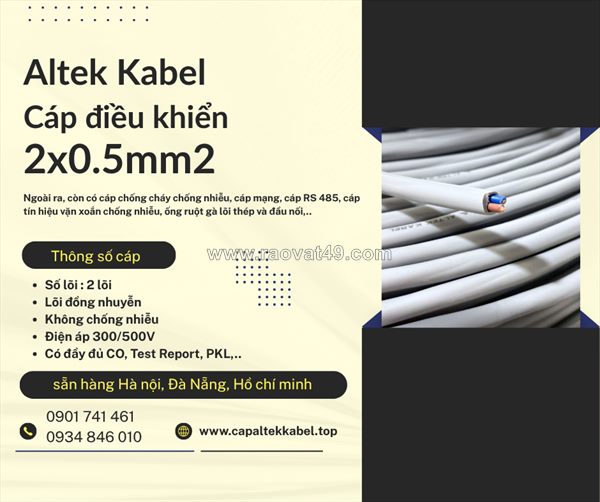 Cáp điều khiển 2x0.5 altek kabel chính hãng tại hà nội, đà nẵng, hcm