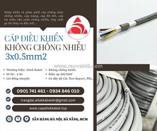 Cáp điều khiển altek kabel 3x0.5 không lưới chống nhiễu cho thang máy