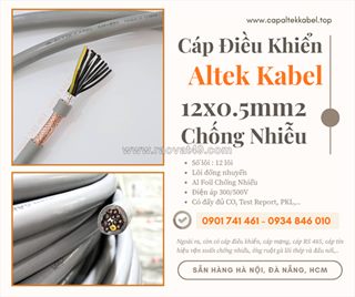 Cáp điều khiển, cáp tín hiệu 12x0.5 chống nhiễu cho thang máy