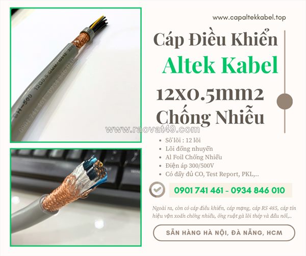 Cáp điều khiển, cáp tín hiệu 12x0.5 chống nhiễu cho thang máy
