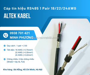Cáp rs485 chống nhiễu 1 pair /22/24awg chính hãng đồng nai, bình dương, br-vt