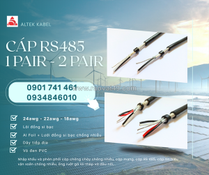 Cáp tín hiệu rs485 awg, 22awg, 24awg loại 1 pair/ 2 pair altek kabel